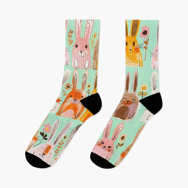 Item preview, One pink fox and all of the bunnies designed and sold by Artlizzard.