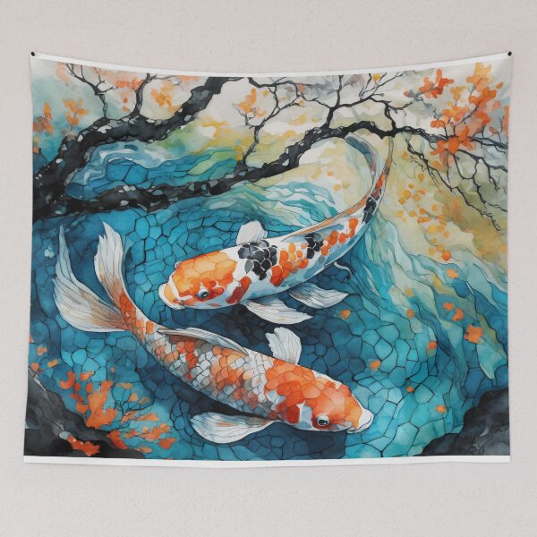 Item preview, Koi Dance in Mosaic Waves designed and sold by Susan Rydberg.