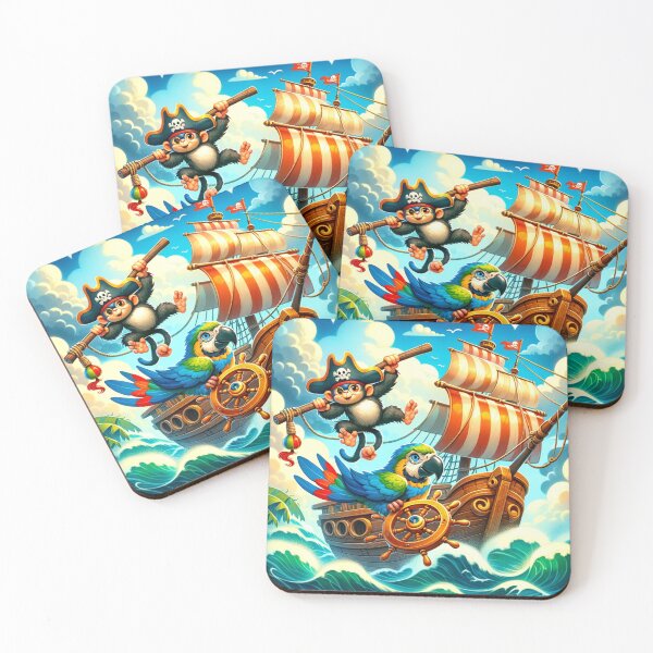 Item preview, Parrot and Monkey operate a pirate ship designed and sold by masaru-sato.
