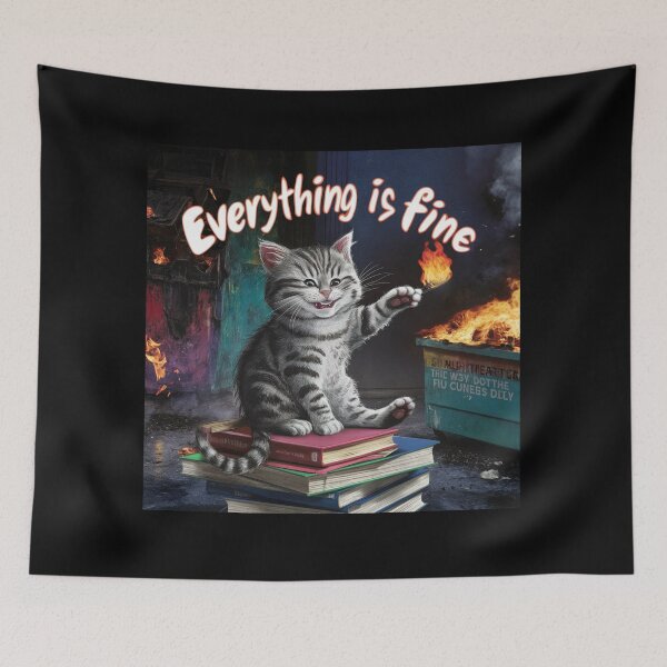 Item preview, everything is fine cat funny designed and sold by alejandrozero.