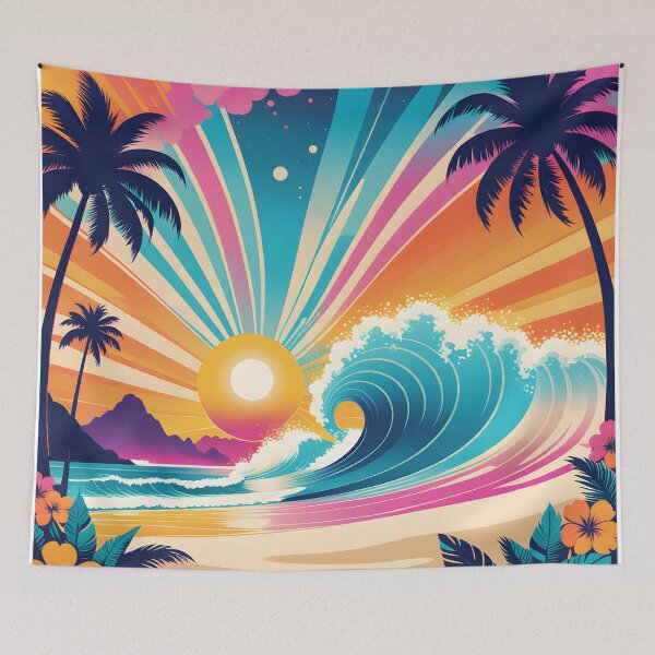Item preview, Retro 70s Colorful Beach Summer designed and sold by Prints and Lifestyle.