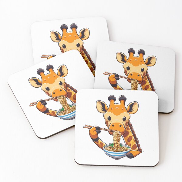 Item preview, Peek Giraffe Enjoying Ramen designed and sold by Designowner.