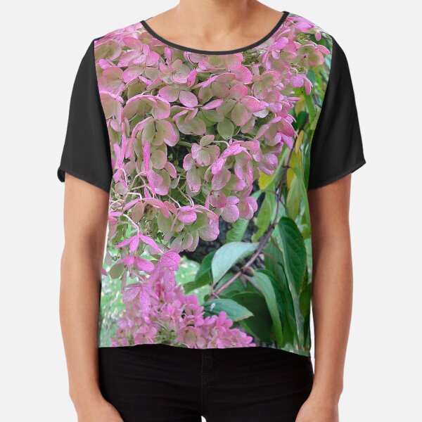 Pink Hygrangea Chiffon Top