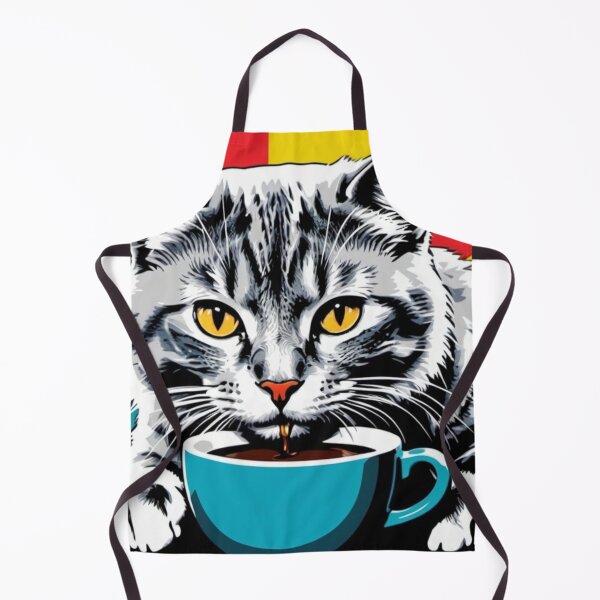 Item preview, Adorable cat drink coffee-Edited AI generated art designed and sold by Frostp.