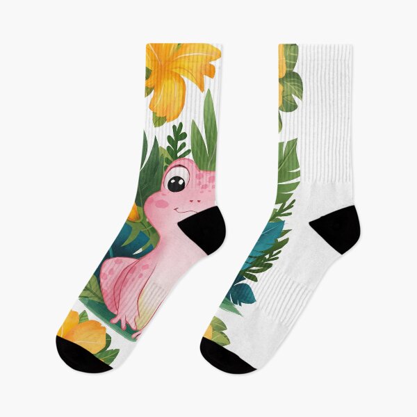 Item preview, adorable Pink frog sitting among a vibrant flowers designed and sold by 90's Misaki.
