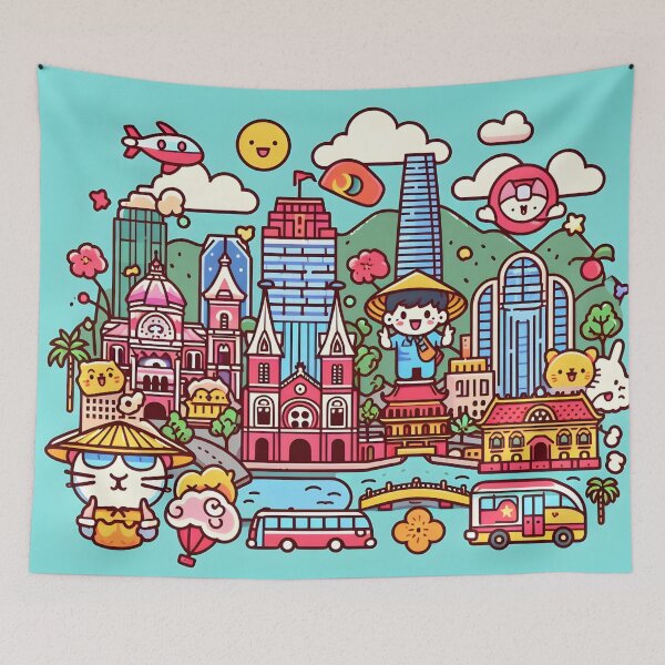 Item preview, Cartoon Saigon City  designed and sold by dearbedelia.
