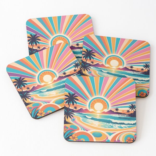 Item preview, Retro 70s Colorful Beach Summer designed and sold by Prints and Lifestyle.