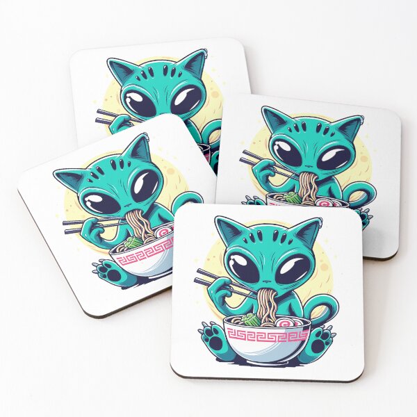 Item preview, Alien Cat Eat Ramen designed and sold by Designowner.