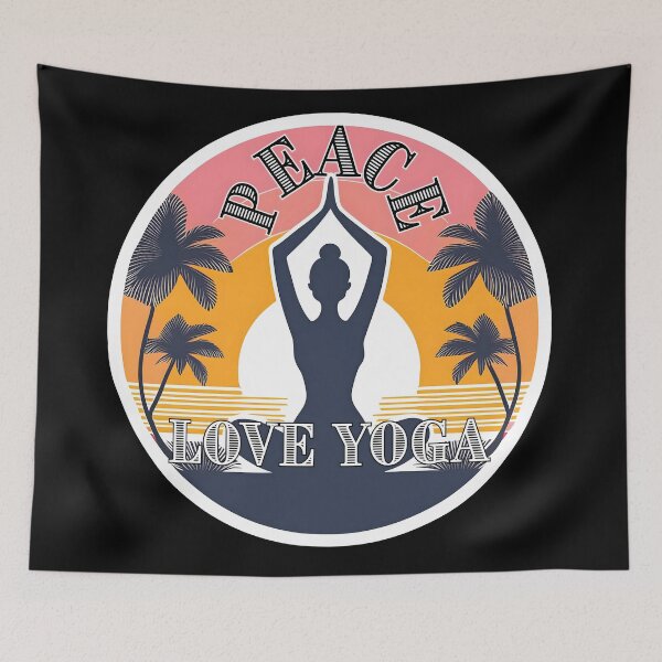 Item preview, Peace, Love, Yoga - Serene Yoga Pose Artwork designed and sold by AmvaDesigns.