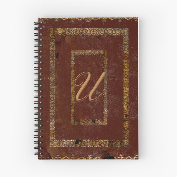 Item preview, Vintage Gold On Leather Book Cover Design Letter U designed and sold by JoolyA.