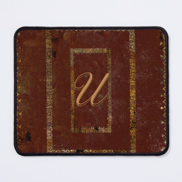 Item preview, Vintage Gold On Leather Book Cover Design Letter U designed and sold by JoolyA.