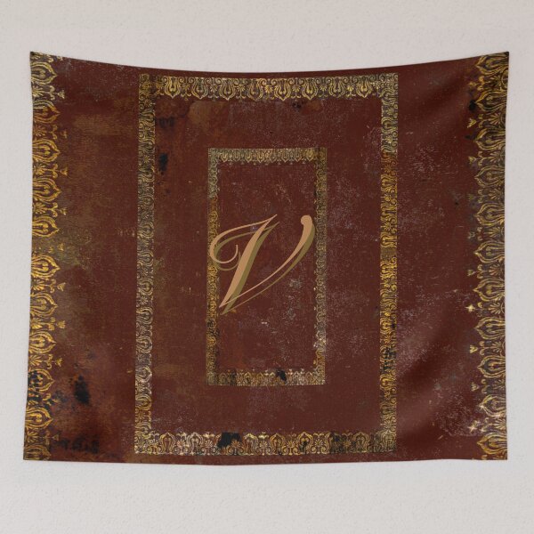 Item preview, Vintage Gold On Leather Book Cover Design Letter V designed and sold by JoolyA.