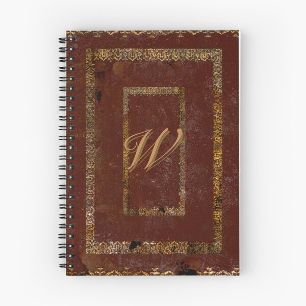 Item preview, Vintage Gold On Leather Book Cover Design Letter W designed and sold by JoolyA.