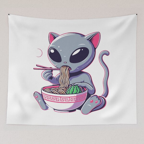Item preview, Alien Cat Eat Ramen designed and sold by Designowner.