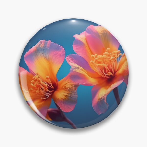 Item preview, Radiant Orange Blossoms on Blue designed and sold by Retrocranio.