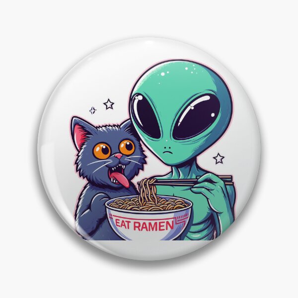 Item preview, Alien and Cat Eat Ramen designed and sold by Designowner.