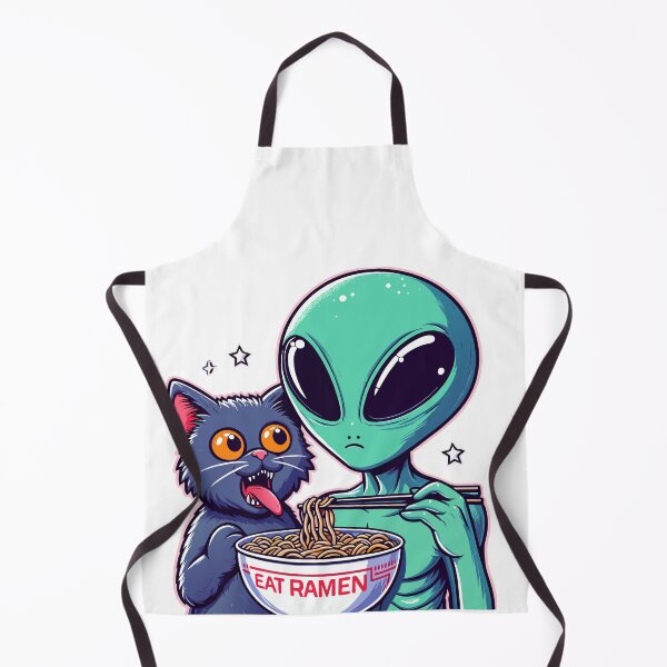 Item preview, Alien and Cat Eat Ramen designed and sold by Designowner.
