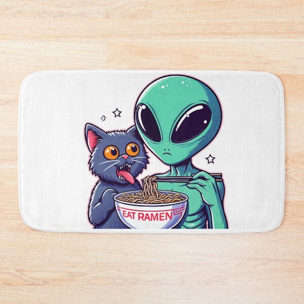 Item preview, Alien and Cat Eat Ramen designed and sold by Designowner.