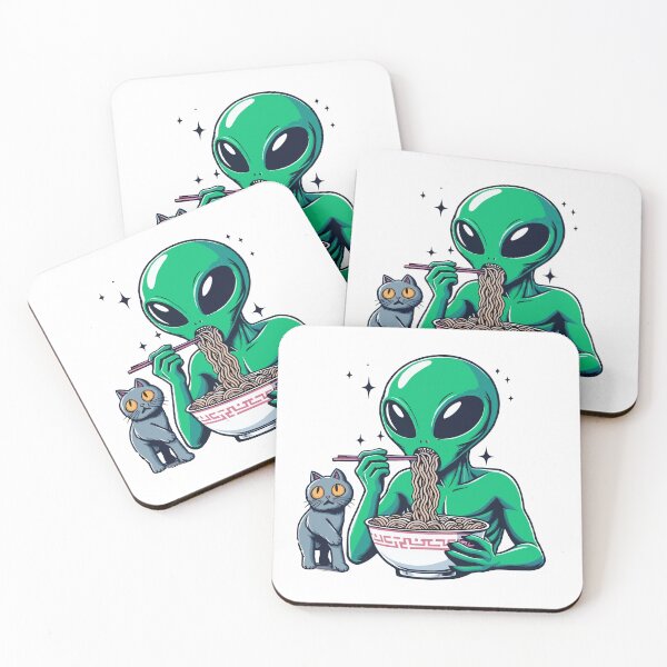 Item preview, Alien and Cat Eat Ramen designed and sold by Designowner.