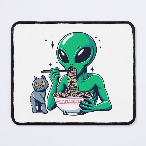 Item preview, Alien and Cat Eat Ramen designed and sold by Designowner.