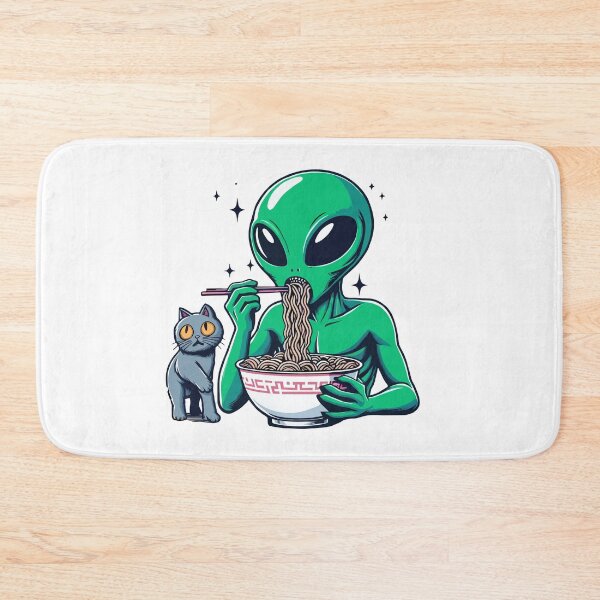 Item preview, Alien and Cat Eat Ramen designed and sold by Designowner.
