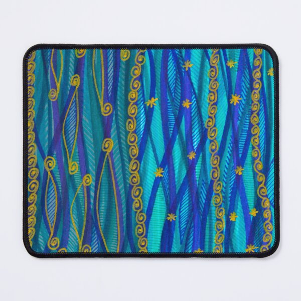 Item preview, Golden Stars and Spirals in River designed and sold by artofkathleen.