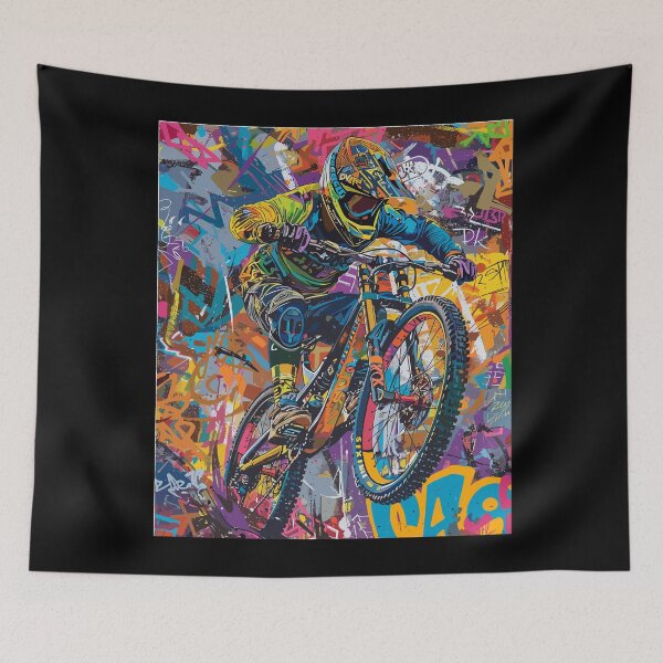 Item preview, Graffiti Rush: un ciclista de montaña corre por las calles designed and sold by UnrealMTB.
