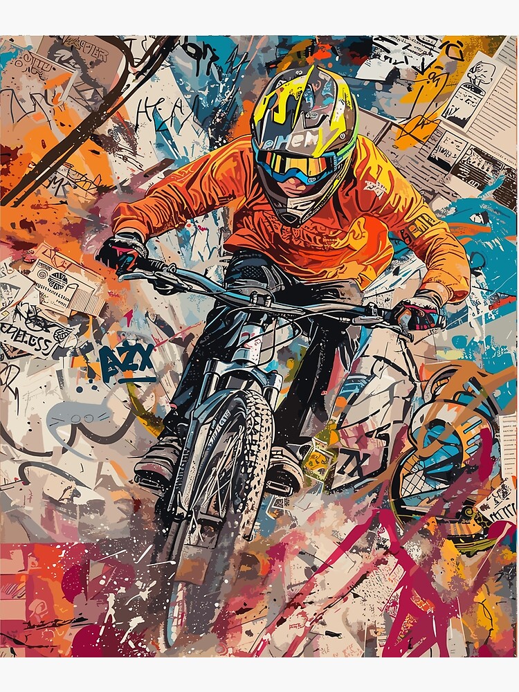 Urban Adventure: A mountain biker in graffiti chic