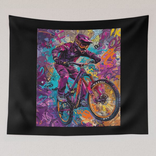 Item preview, Urban Trailblazer: A mountain biker in graffiti style designed and sold by UnrealMTB.