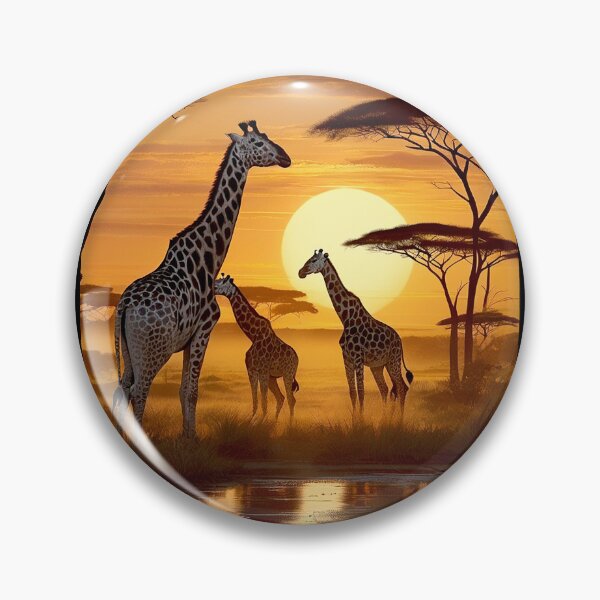 Artikelvorschau, Wunderschöner Serengeti-Sonnenuntergang mit Giraffen entworfen und verkauft von thedvguy.