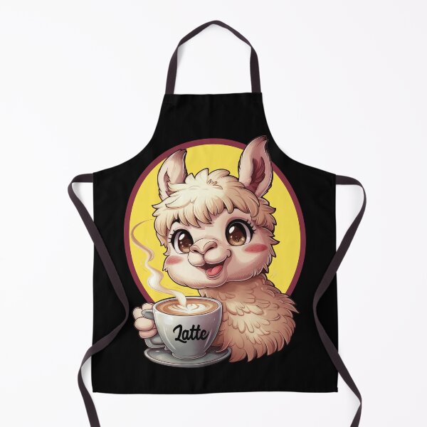 Artikelvorschau, Llama Latte, süßes Lama, schwarz, lustige Kaffeeliebhaber entworfen und verkauft von Porcupine Tees ⭐⭐⭐⭐⭐.