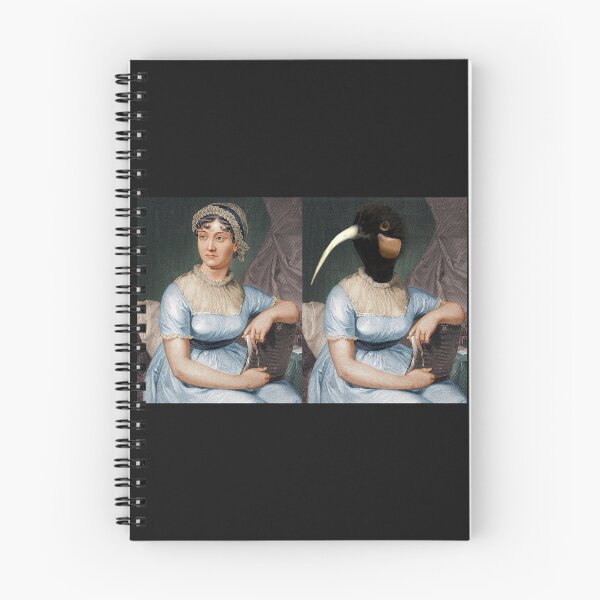 Item preview, Jane Austen original alongside birdhead designed and sold by AmateurAusten.