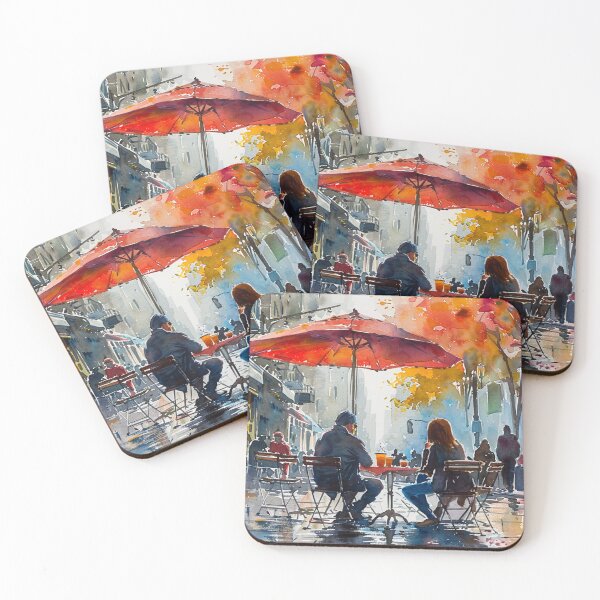 Item preview, Morning Coffee in New York: Vibrant Cityscape Art for Coffee Lovers designed and sold by Mr-whiteBG.