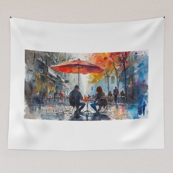 Item preview, Morning Coffee in New York: Vibrant Cityscape Art for Coffee Lovers designed and sold by Mr-whiteBG.