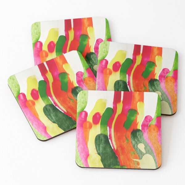Item preview, Squeegee Art green orange yellow painting abstract  designed and sold by cheekylorns.