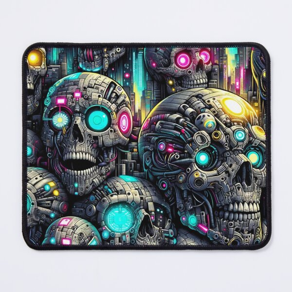 Item preview, Cyberpunk Skulls Pattern Print designed and sold by PinUpPizzazz.