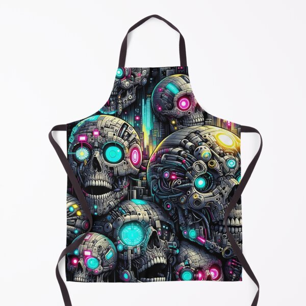 Item preview, Cyberpunk Skulls Pattern Print designed and sold by PinUpPizzazz.