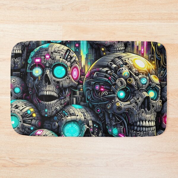 Item preview, Cyberpunk Skulls Pattern Print designed and sold by PinUpPizzazz.