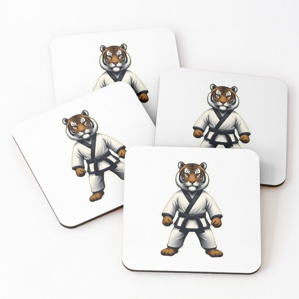 Item preview,  Black belt tiger taekwondo fighter  designed and sold by Animalpetslover.