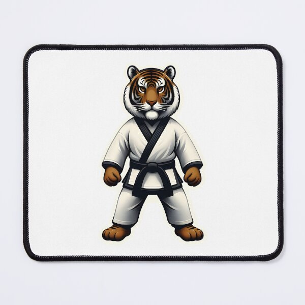 Item preview, Black belt tiger taekwondo fighter designed and sold by Animalpetslover.