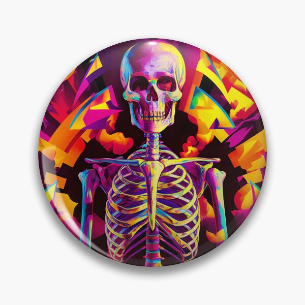 Item preview, colorful surreal meditating skeleton designed and sold by ururuty.