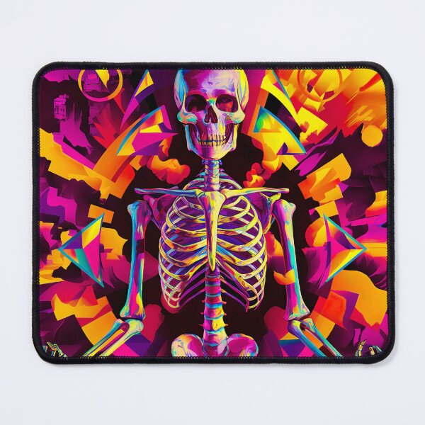 Item preview, colorful surreal meditating skeleton designed and sold by ururuty.