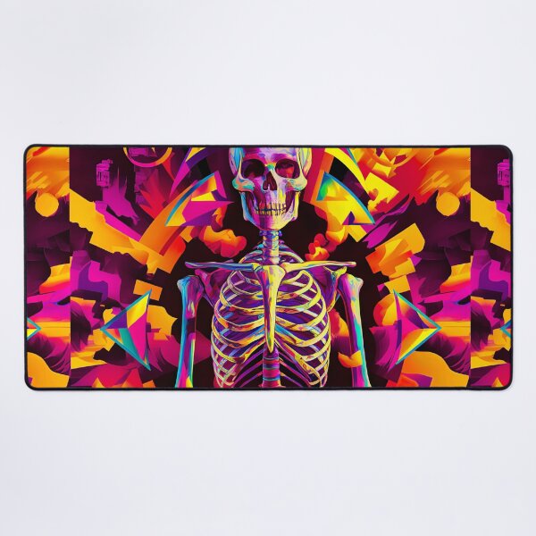 Item preview, colorful surreal meditating skeleton designed and sold by ururuty.