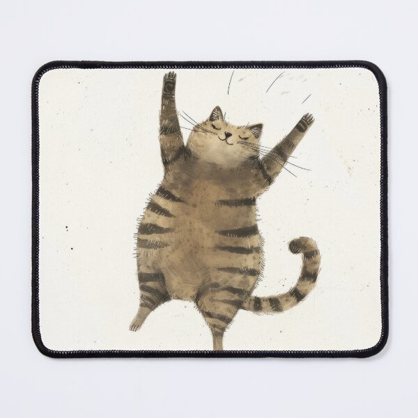 Item preview, Joyful Leap: Tabby Cat Mid-Air Frolic Illustration designed and sold by Retrocranio.