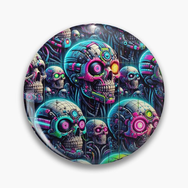 Item preview, Cyberpunk Skulls Pattern Print designed and sold by PinUpPizzazz.