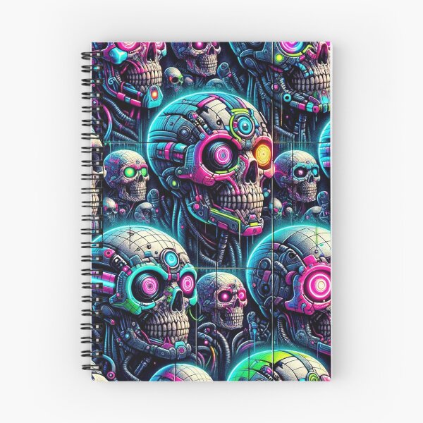 Item preview, Cyberpunk Skulls Pattern Print designed and sold by PinUpPizzazz.
