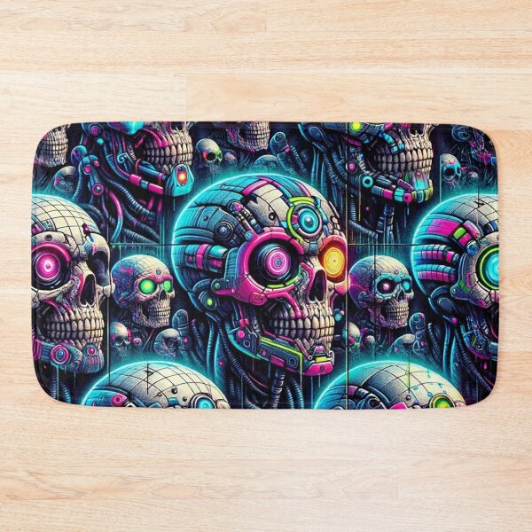 Item preview, Cyberpunk Skulls Pattern Print designed and sold by PinUpPizzazz.