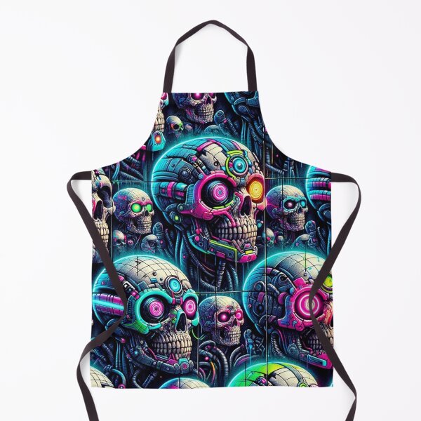 Item preview, Cyberpunk Skulls Pattern Print designed and sold by PinUpPizzazz.