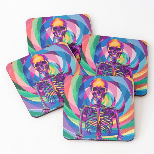 Item preview, colorful meditating skeleton designed and sold by ururuty.