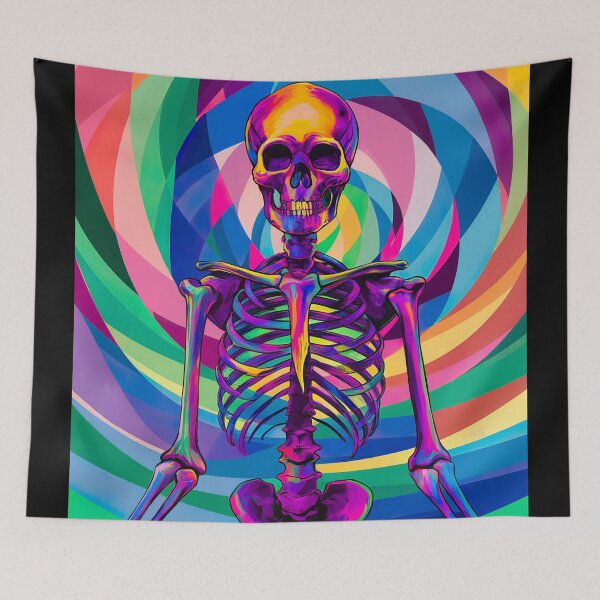 Item preview, colorful meditating skeleton designed and sold by ururuty.